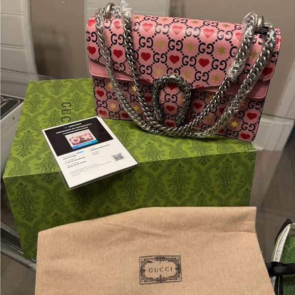 Gucci Pink Heart and Star Shoulder Dionysus Bag - Picture 2 of 5